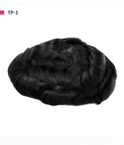 Fashion Natural Toupee for Men Human Hair Replacement System Thin Skin Hair Piece