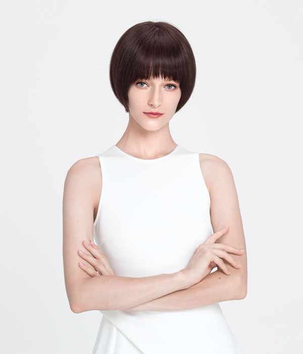 Rebecca 100% Human Hair Full Lace Wigs Fashion Textured Short Wig With Bangs