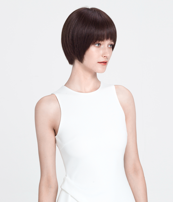 Rebecca 100% Human Hair Full Lace Wigs Fashion Textured Short Wig With Bangs