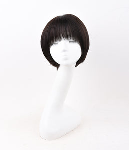 Rebecca 100% Human Hair Full Lace Wigs Fashion Textured Short Wig With Bangs