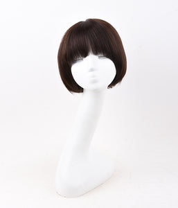 Rebecca 100% Human Hair Full Lace Wigs Fashion Textured Short Wig With Bangs