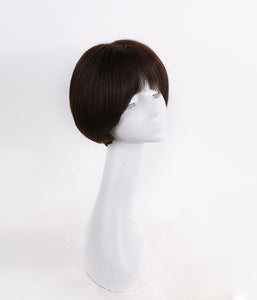 Rebecca 100% Human Hair Full Lace Wigs Fashion Textured Short Wig With Bangs