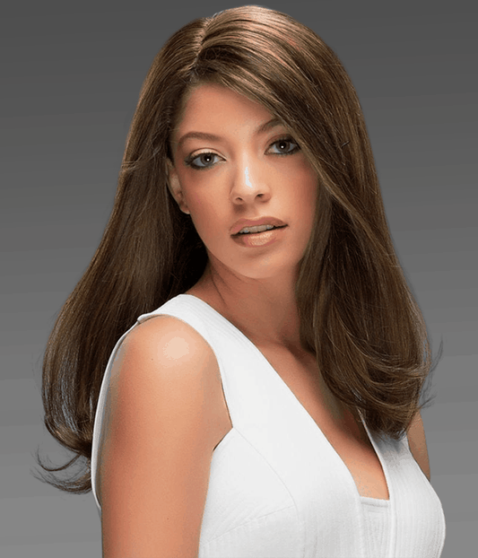 Rebecca 4.25"×4.5" Lace Front Wig Long Medium Brown Silk Top Wigs