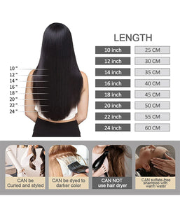 Rebecca Brazilian Human Hair Straight Extensions Skin Weft Adhesive Glue On Salon Quality - #27 Caramel Blonde