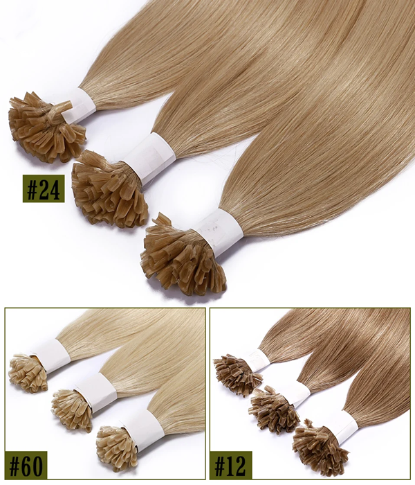 Rebecca Hair U Tips Hair Extension 100% Real Human Hair Pure Color Straight Hair 50 Strands