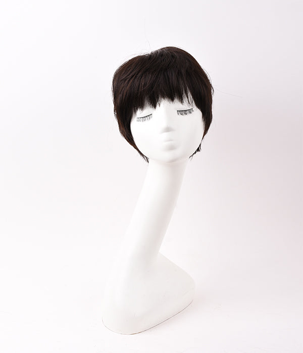 Rebecca Light Coffee Color Short Wigs Breathable 100% Human Hair Mono Top Wigs