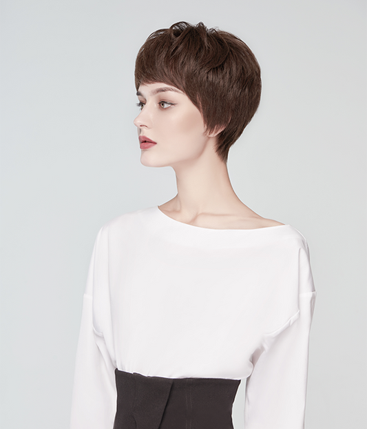 Rebecca New Fashion Pixie Cut Short Wigs #2 Dark Brown Lace Wigs Online Sale