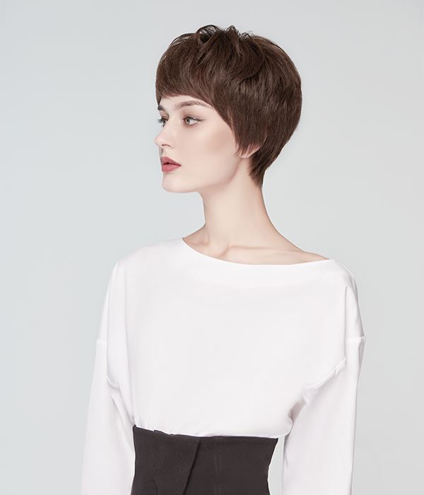 Rebecca New Fashion Pixie Cut Short Wigs #2 Dark Brown Lace Wigs Online Sale