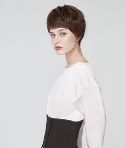 Rebecca New Fashion Pixie Cut Short Wigs #2 Dark Brown Lace Wigs Online Sale