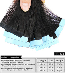 Rebecca Remy Human Hair Double Sided Hair Extensions Tape Ins 20 Pieces - #1B Natural Black