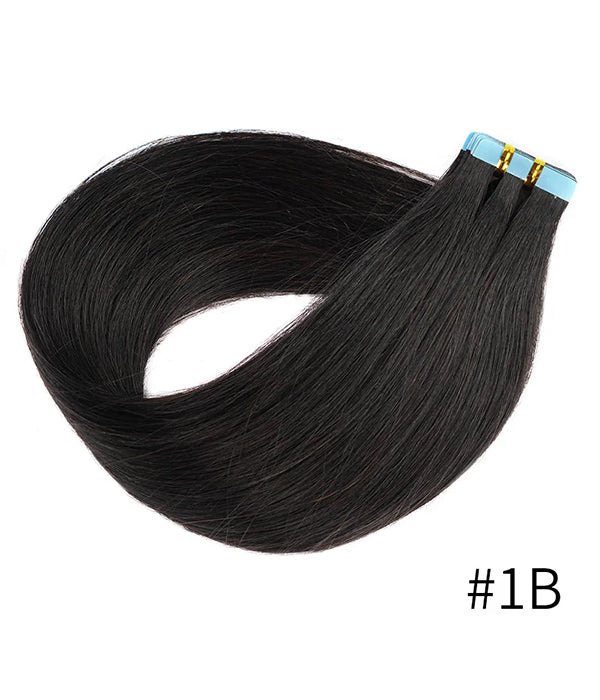 Rebecca Remy Human Hair Double Sided Hair Extensions Tape Ins 20 Pieces - #1B Natural Black