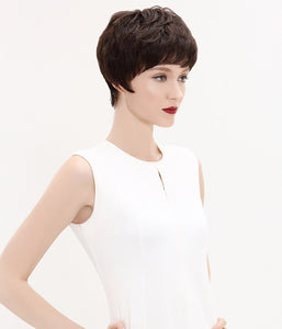 Rebecca Super Natural Short Wigs With Bangs 100% Remy Human Hair Lace Wigs