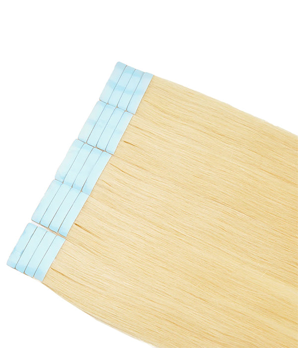 Rebecca Tape in Hair Extensions Blonde Tape in Extensions Remy Hair Straight Natural Tape in Real Human Hair- #613 Blonde