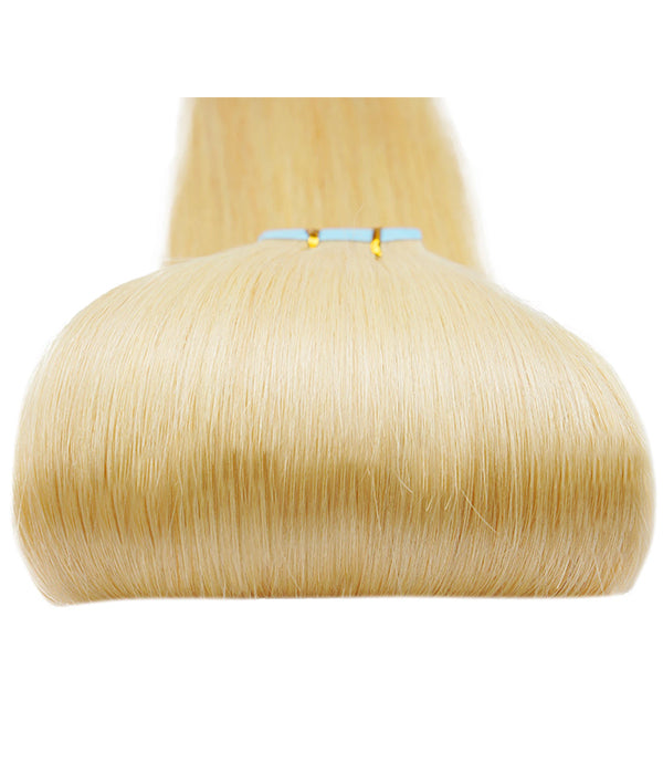 Rebecca Tape in Hair Extensions Blonde Tape in Extensions Remy Hair Straight Natural Tape in Real Human Hair- #613 Blonde